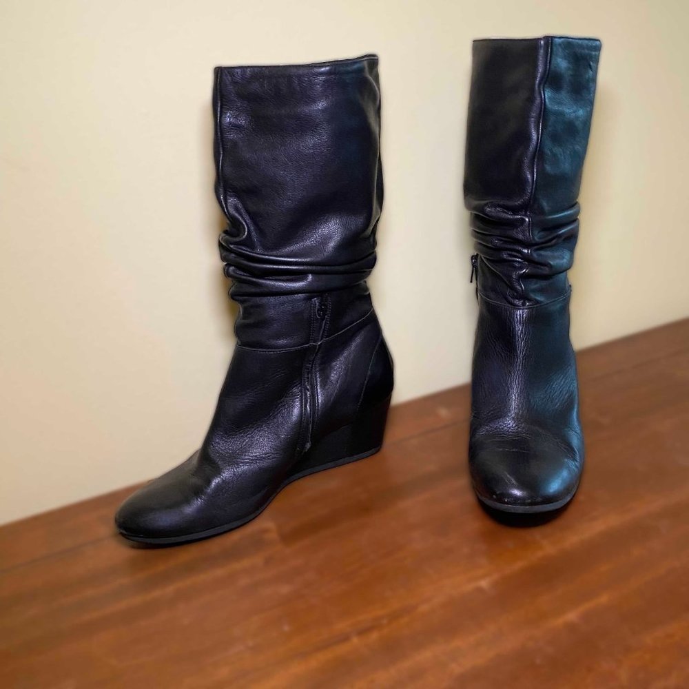 Camper Wedges - Black - super soft leather - with slouch fit